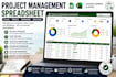 create project management spreadsheet task tracking project planner excel sheet