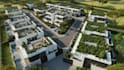 rebuild  3d mix use building landscape terrace render urban site layout
