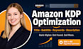 optimize your amazon KDP book title, subtitle, keywords and description for rank