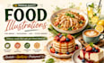 professional food illustrations for commercial use