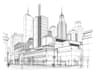 draw architectural, urban, cityscape sketch