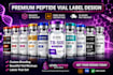 peptide logo peptide vial peptide label design peptide ads copy