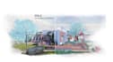 do post digital architectural visualization collage style