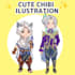 draw cute chibi character illustration