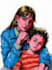 make paint a family or couple portrait, handdrawn, noai