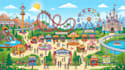 design a professional theme park map, attraction map, tourist destination map