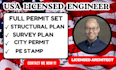 license architectural structural engineering mep staircase survey plan usa stamp
