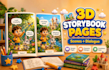 create full 3d children picture book illustrations with consistent characters