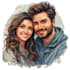 couple portrait wedding portrait illustration