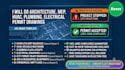 do architecture, mep, hvac, plumbing, electrical permit drawings