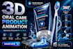 create 3d toothbrush toothpaste product animation