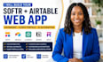 build a softr airtable web app, client portal, CRM, and database automation