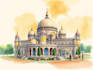 render architecture and interior concept in watercolor