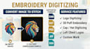 do embroidery digitizing, convert image to dst emb pes jep embroidery file