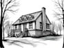 sketch houses and buildings