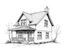 do pen and ink house or building sketch