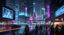 do cyberpunk futuristic city art