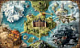 do hand draw illustrated map, vector map, fantasy game map design site map plan