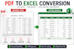 do PDF to excel conversion