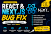 fix react, nextjs bugs, website errors and frontend issues