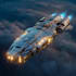 create sci fi spaceship art and futuristic illustrations
