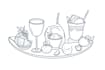 create simple line art food and drink illustrations