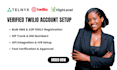 setup verified twilio account for bulk SMS, a2p 10dlc, telnyx, sip trunk