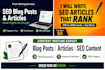 write SEO optimized blog posts and articles for your website