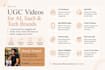 create ugc videos for tech apps, ai tools and saas brands