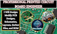 modify pcb designs, schematics, layout, gerber files and bom