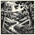 draw linocut illustration for shirt design
