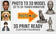 convert 2d to 3d model toy model 3d head model bust miniature stl file printing