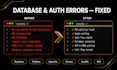fix lovable, bolt, supabase, firebase, appwrite, convex database, and auth error