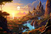 fantasy concept landscape illustrations