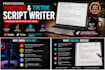 write engaging youtube and tiktok video scripts