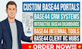 build base44 portals, custom base44 dashboards, and base44 CRM