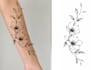 create custom fine line floral tattoo designs with body placement mockups