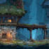 draw anime background, 2d environment, landscape