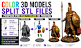 color 3d models, split stl files, and prepare models for multi color 3d printing