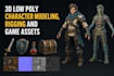 create 3d low poly character modeling, rigging and game assets