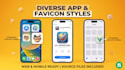 modern illustrative website favicons and app icons