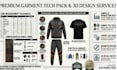 create activewear tech pack and clothing design for apparel production
