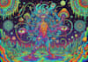 create colorful psychedelic and trippy style illustration
