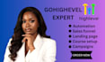 setup gohighlevel CRM, funnels, and workflow automation
