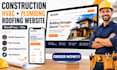 construction website, hvac, plumbing, roofing website, with wix wordpress