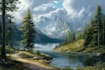 draw a natural landscape and background illustration