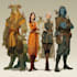 do group party character art, dnd party