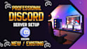 setup custom discord server with bots, roles, automation and channels