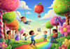 digitally paint colourful children book illustrations no ai