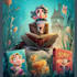 draw a cartoon book cover art